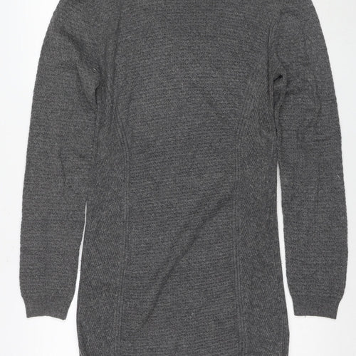 Warehouse Women's Grey Wool Jumper Dress Size 8