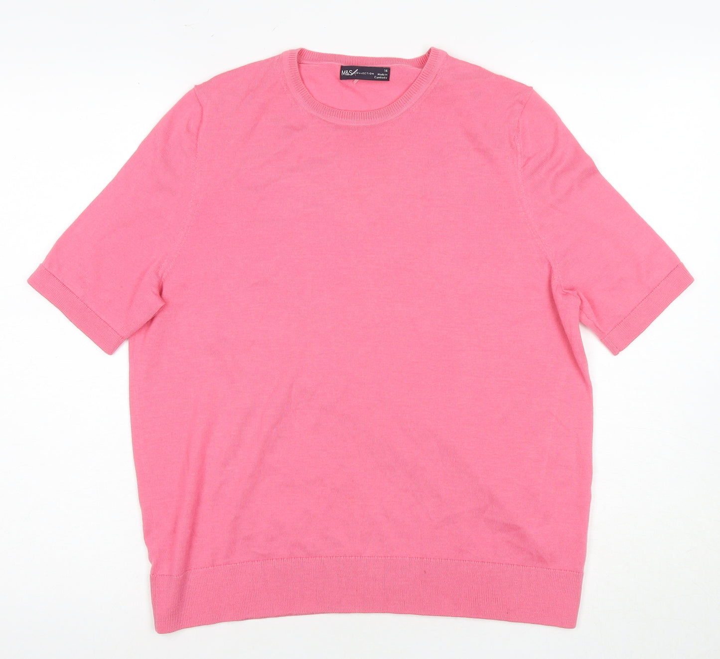 Marks and Spencer Women's Pink Classic Top Size 14
