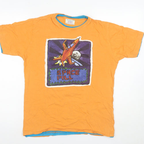 Springfield Men's Orange Space Graphic T-Shirt - Size 8