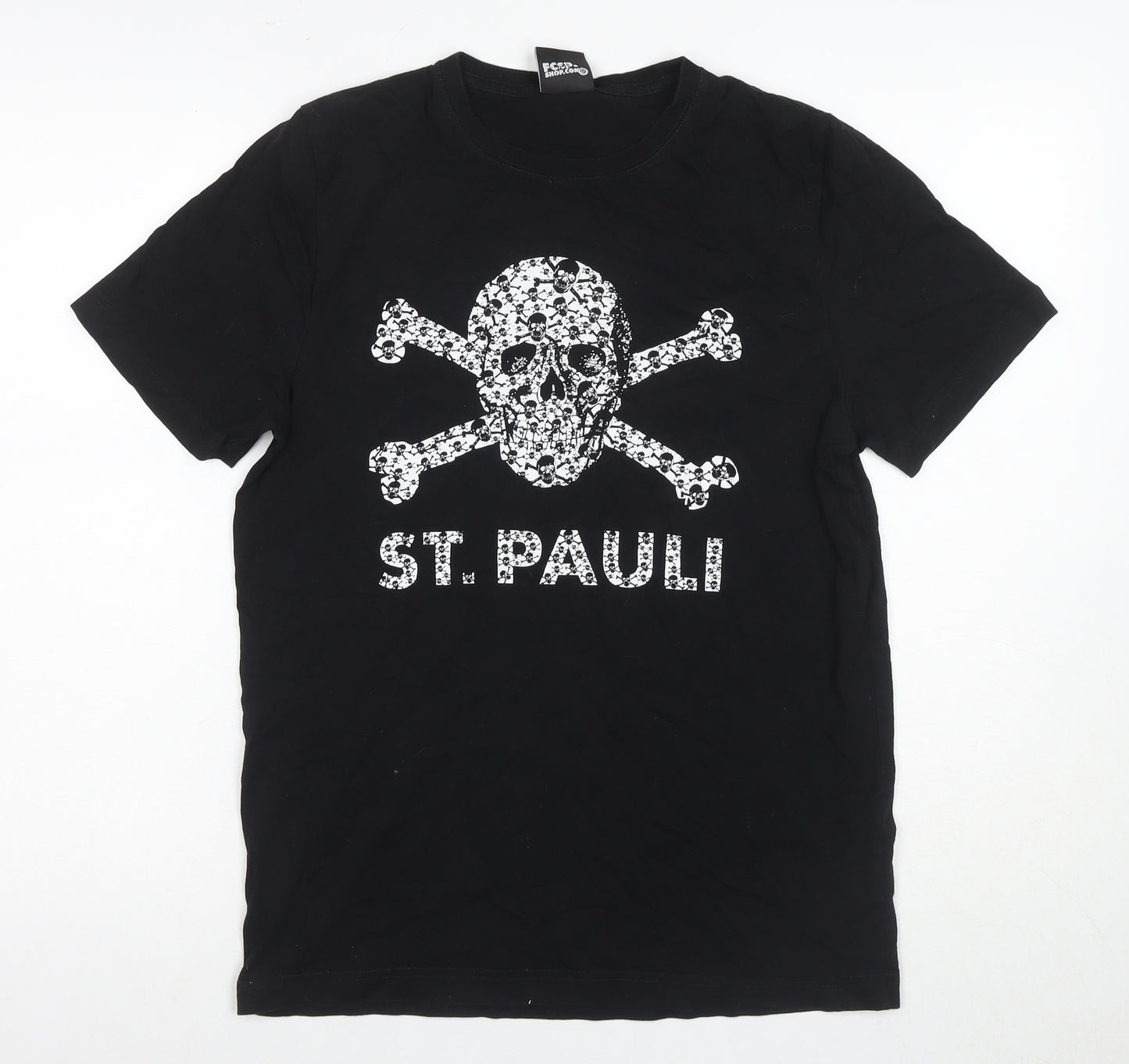 St. Pauli Men's Black Graphic Skull T-Shirt, Size S, Short Sleeve