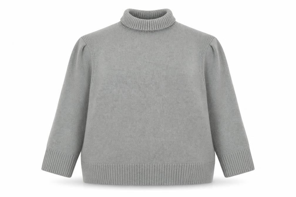 Front view of H&M Women’s Grey jumper -, size UK 20, Roll Neck