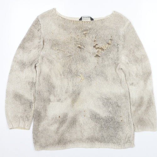 Kaleidoscope Women's Beige Knit Jumper Size 12