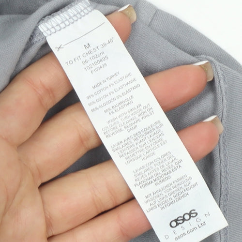 ASOS Unisex Grey Tank Top M - Casual Jersey Sleeveless