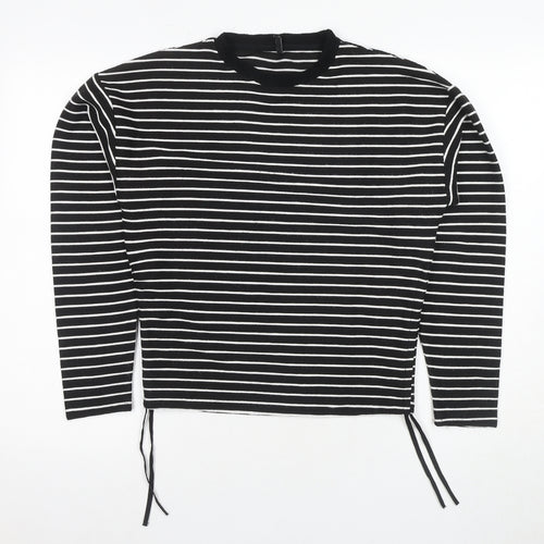 ONLY Women's Black Striped Long Sleeve Top M