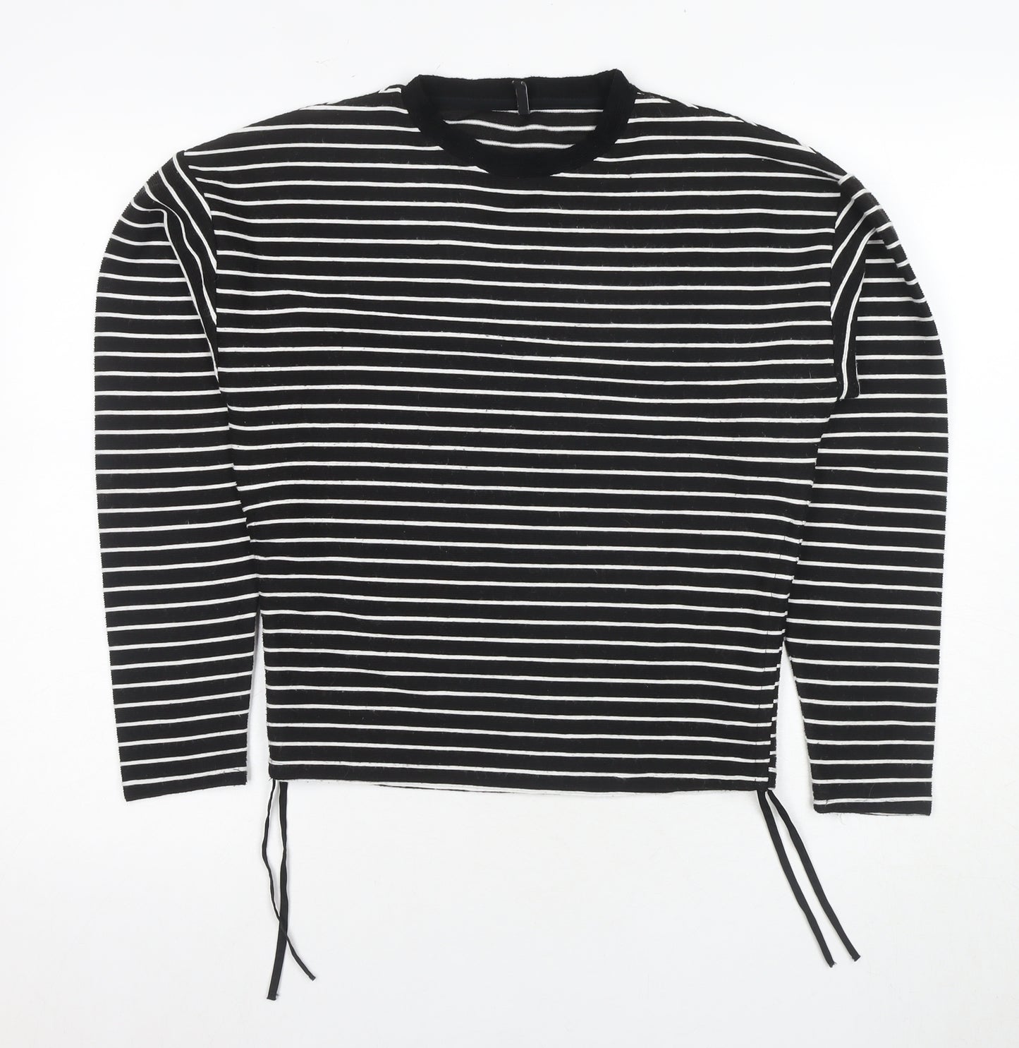ONLY Women's Black Striped Long Sleeve Top M