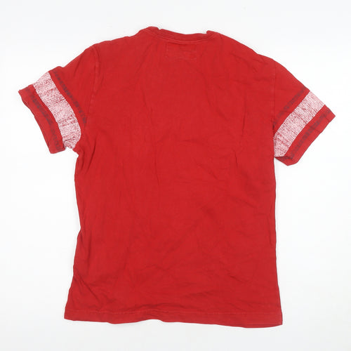 XDYE Men's Red Graphic T-Shirt - Small, Sports Style