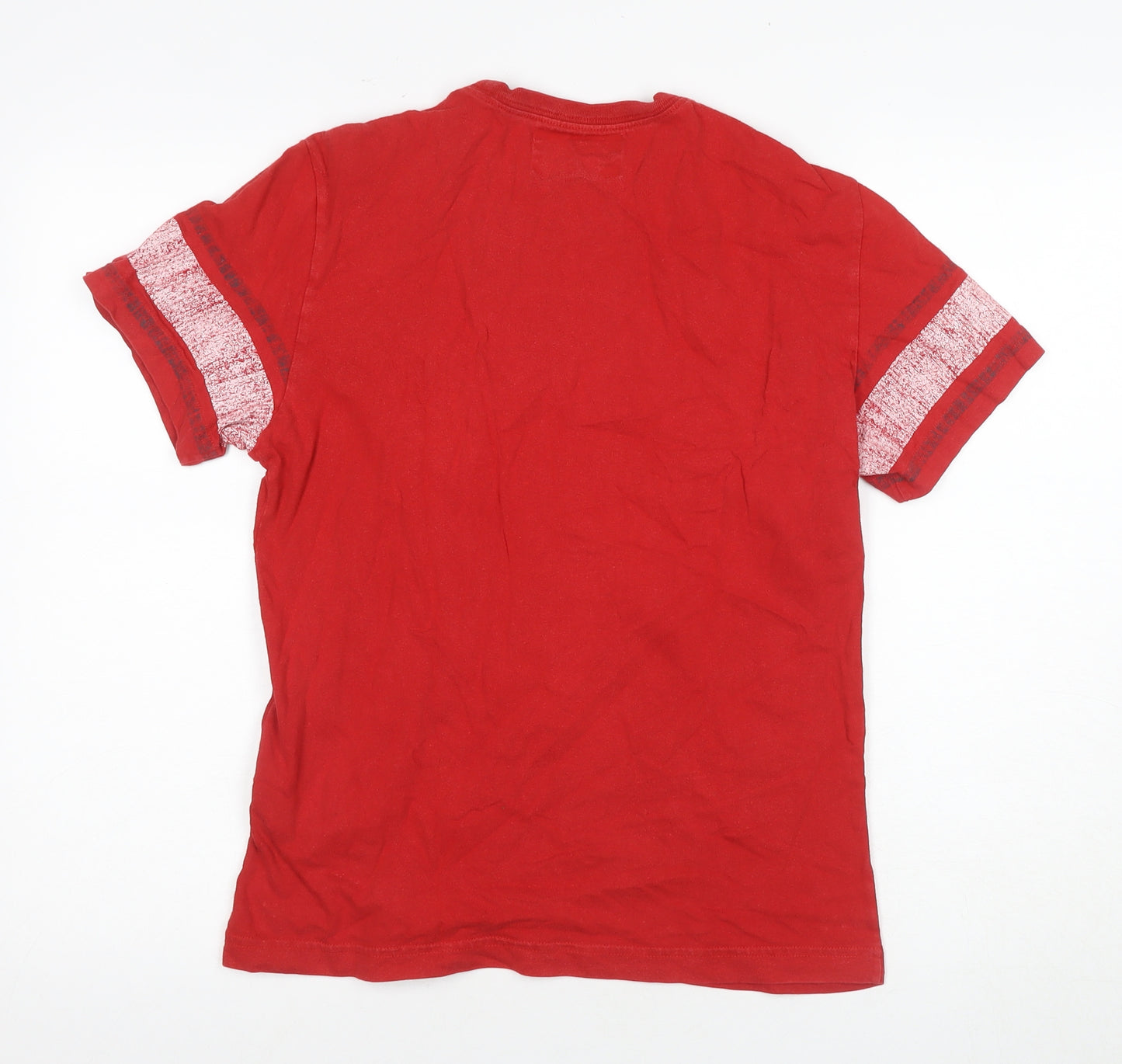 XDYE Men's Red Graphic T-Shirt - Small, Sports Style