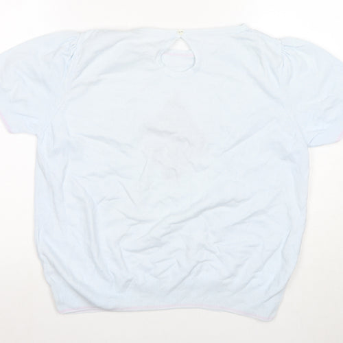 Marks and Spencer Women’s Blue Argyle T-Shirt Size 16
