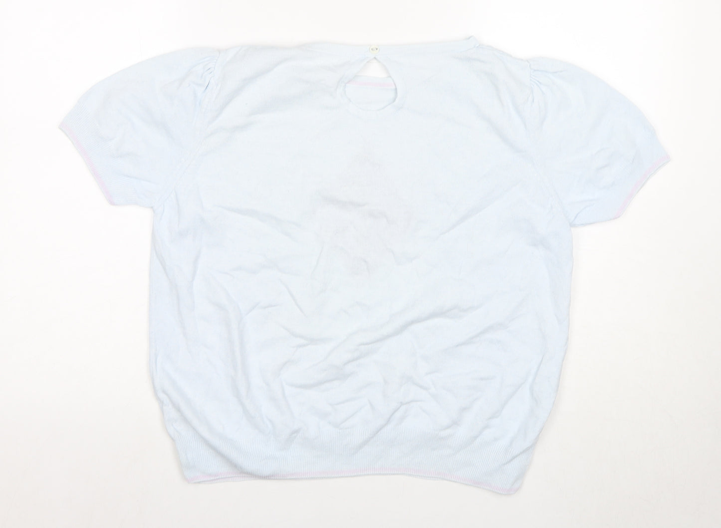 Marks and Spencer Women’s Blue Argyle T-Shirt Size 16