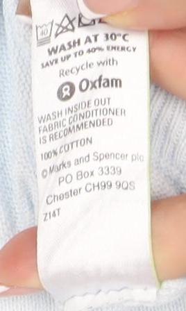 Marks and Spencer Women’s Blue Argyle T-Shirt Size 16