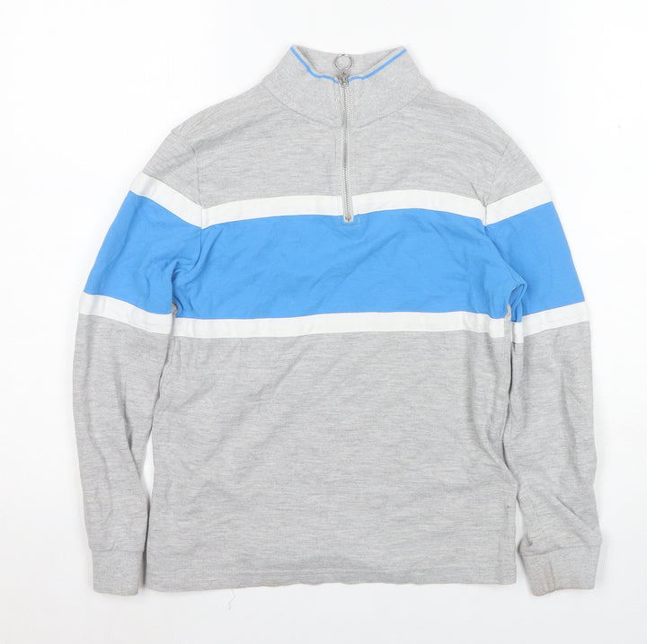 Marks and Spencer Boys Grey Blue Long Sleeve Pullover 7 Years