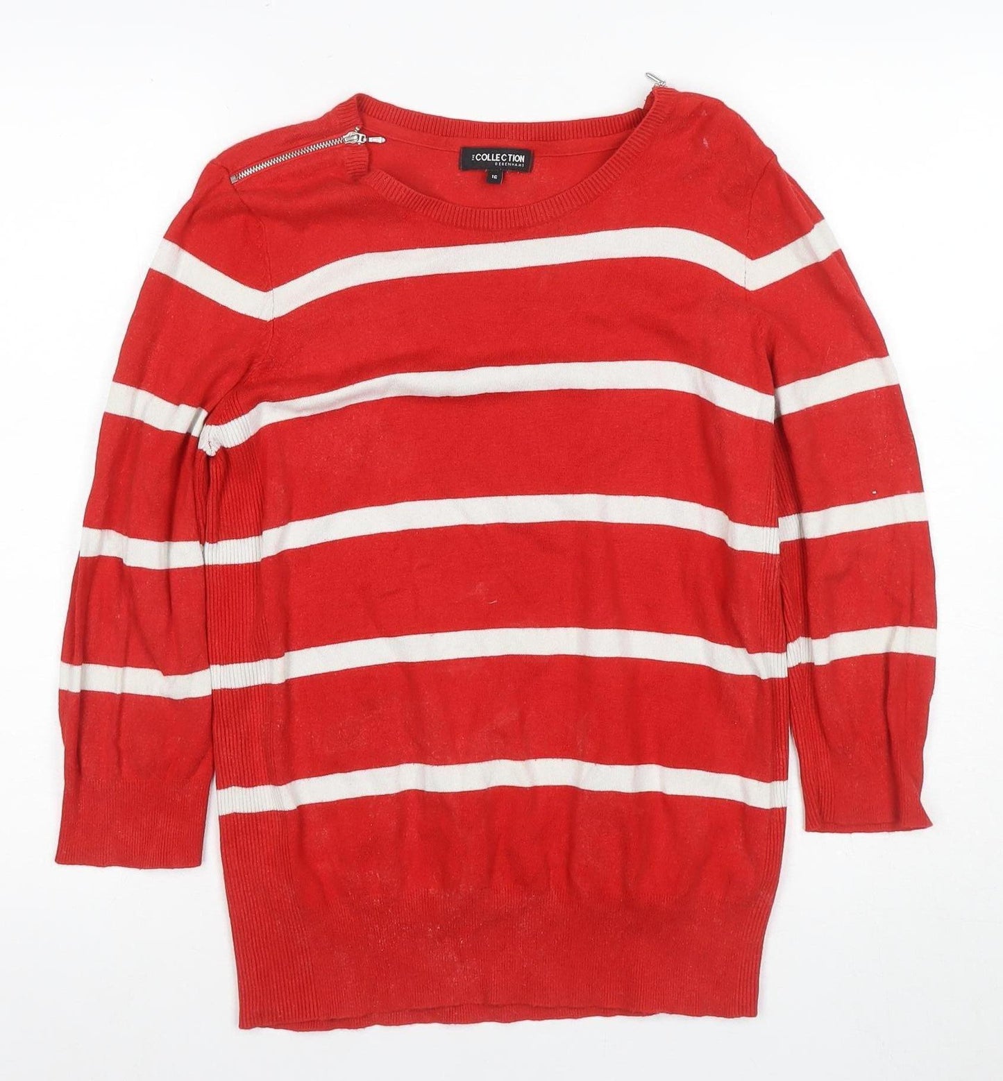 The Collection Red Striped Women's Jersey Blouse Size 16