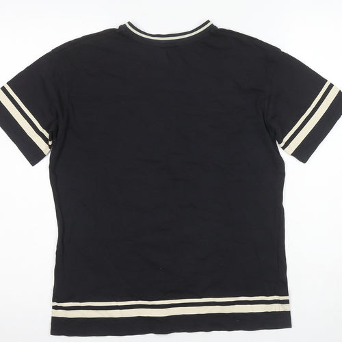 H&M Unisex Kids Black Ringer T-Shirt, 10-11 Years, Yale Logo