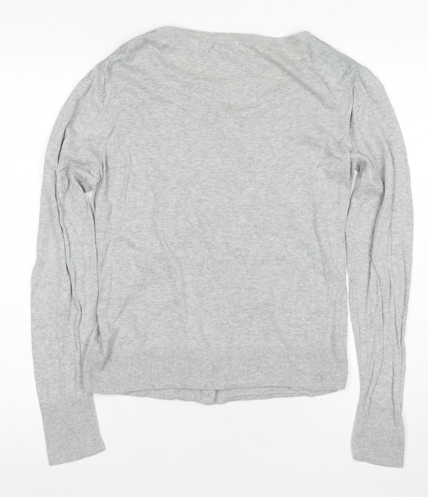 Oasis Women's Grey Long Sleeve Scoop Neck Cardigan