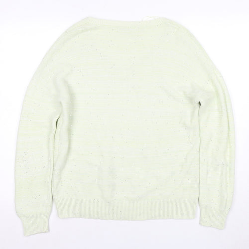 Next Women's Green V-Neck Cotton Jumper, Size S