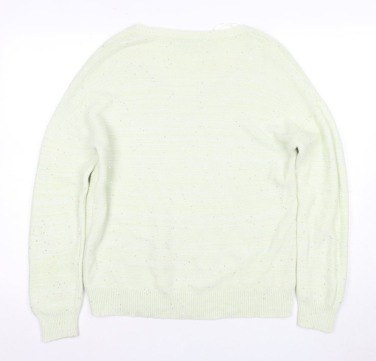Next Women's Green V-Neck Cotton Jumper, Size S