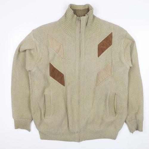 J. Wills Men's Beige Full Zip Retro Jacket Size M