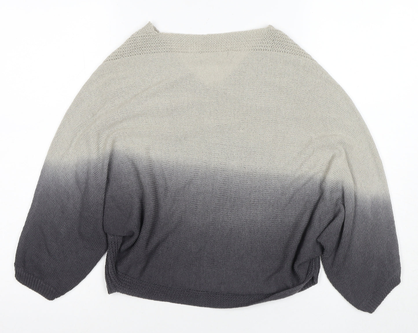 Mixroy Women's Grey V-Neck Chunky Knit Jumper, S