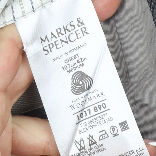 Marks and Spencer Men's Grey Blazer, 42R, Classic Style