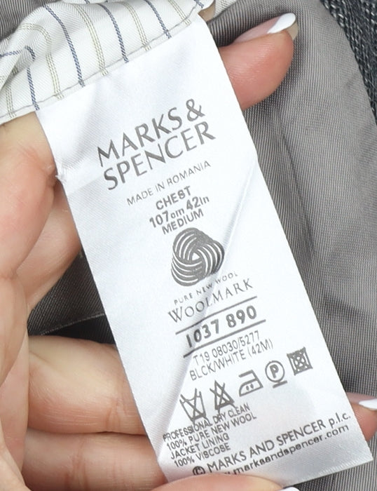 Marks and Spencer Men's Grey Blazer, 42R, Classic Style