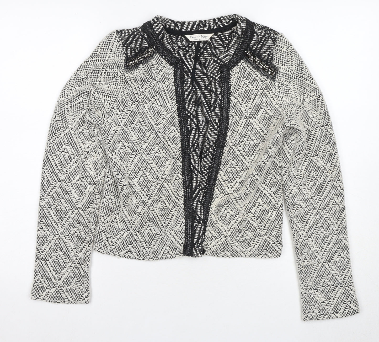 Miss Selfridge Women's Black Geometric Blazer Size 12