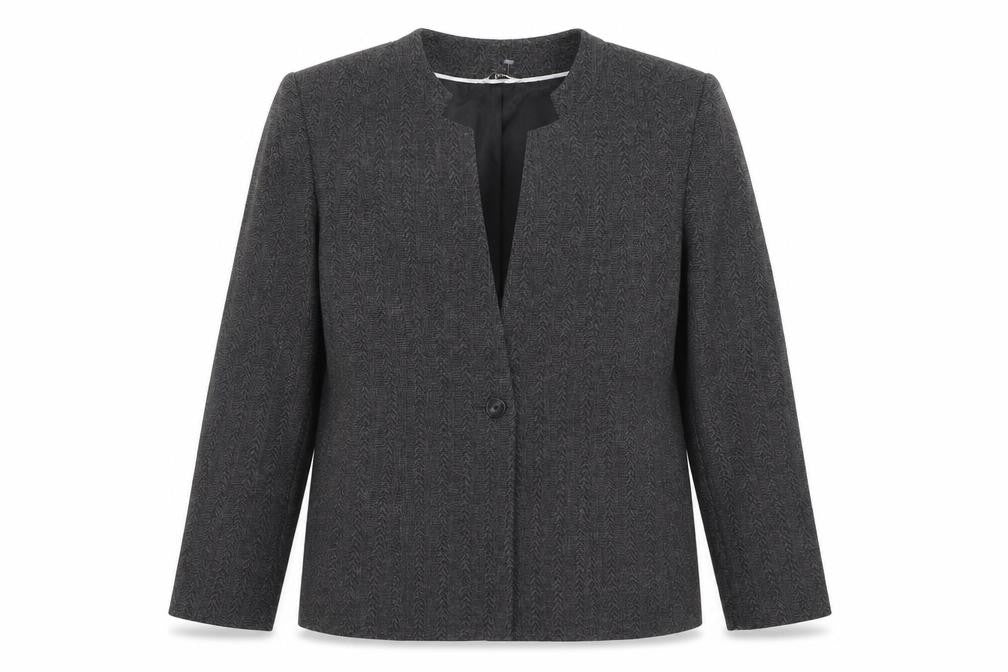 Front view of Kasper Women's Grey Blazer, size 16, Business Wear