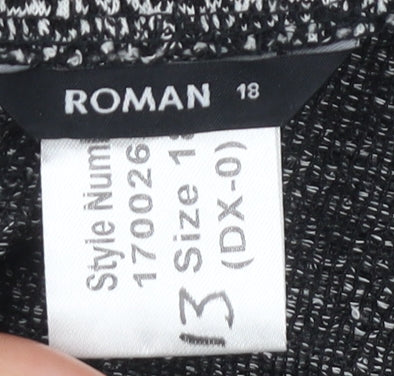 Roman Originals Women's Black Trumpet Midi Skirt Size 18
