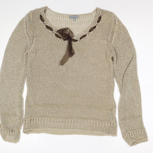 Marks and Spencer Womens Beige M Open-Knit Jumper