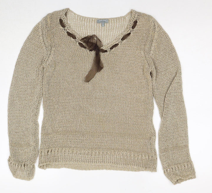 Marks and Spencer Womens Beige M Open-Knit Jumper