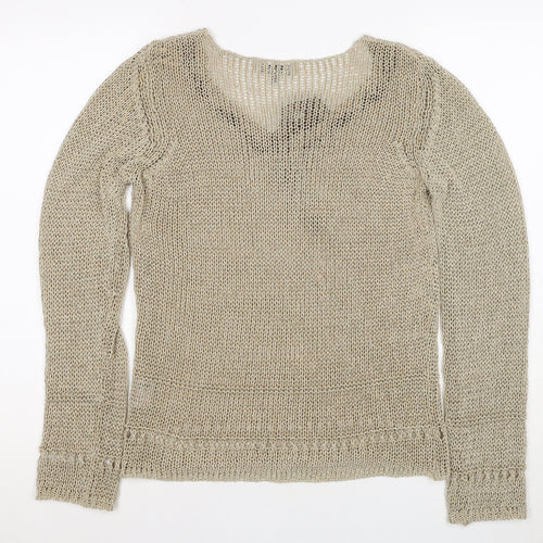 Marks and Spencer Womens Beige M Open-Knit Jumper