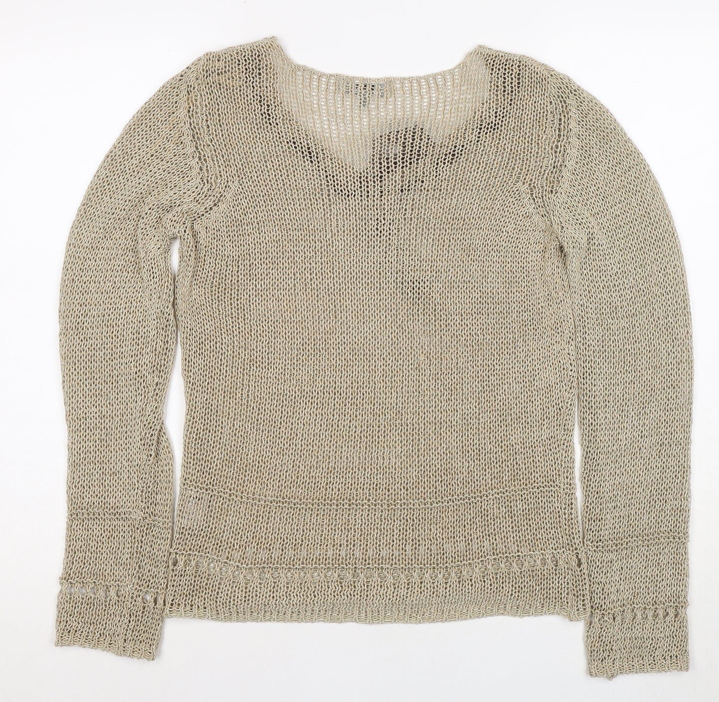 Marks and Spencer Womens Beige M Open-Knit Jumper