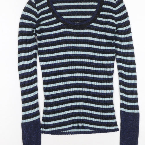 Zara Women's Multicoloured Stripe Pullover Jumper 2XS