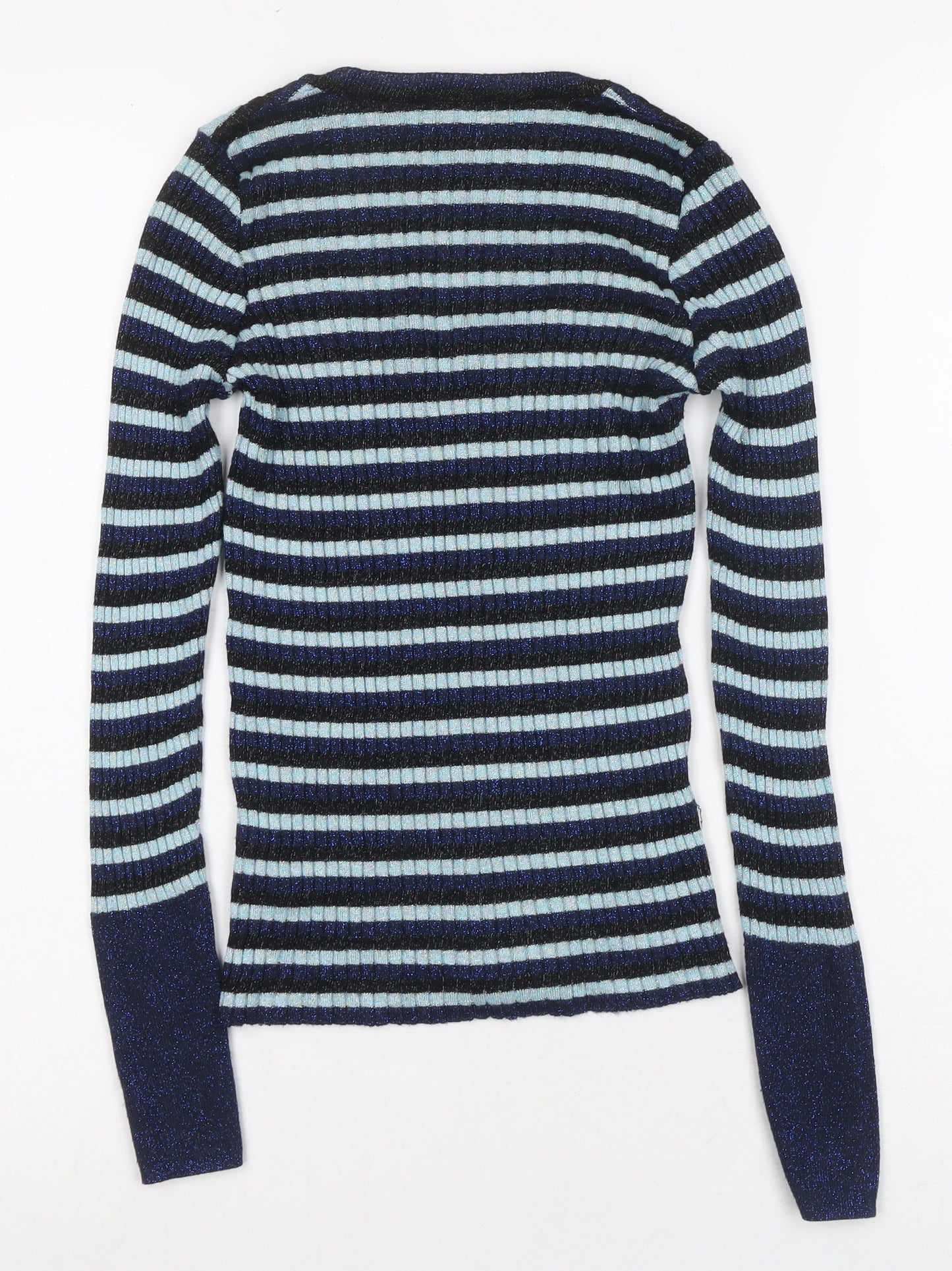 Zara Women's Multicoloured Stripe Pullover Jumper 2XS