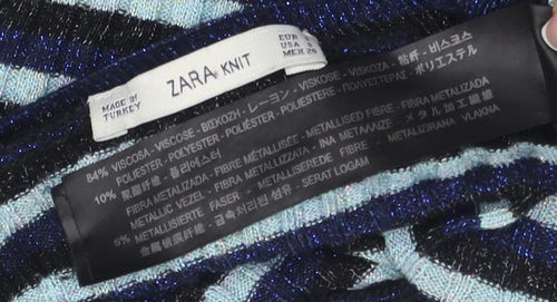 Zara Women's Multicoloured Stripe Pullover Jumper 2XS