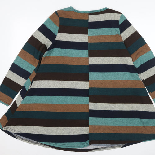Apricot Women's Multicolour Striped Trapeze Dress Size 12