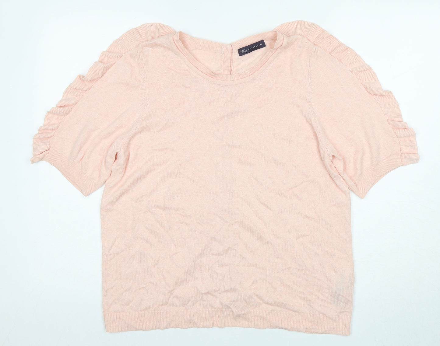 Marks and Spencer Women's Pink Blouse - Size 16