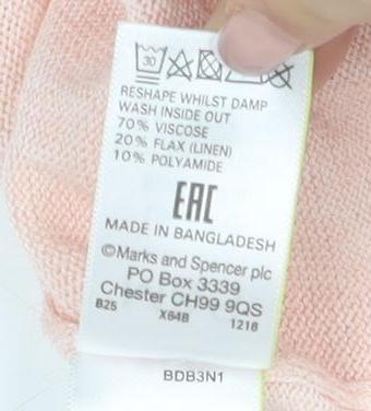 Marks and Spencer Women's Pink Blouse - Size 16