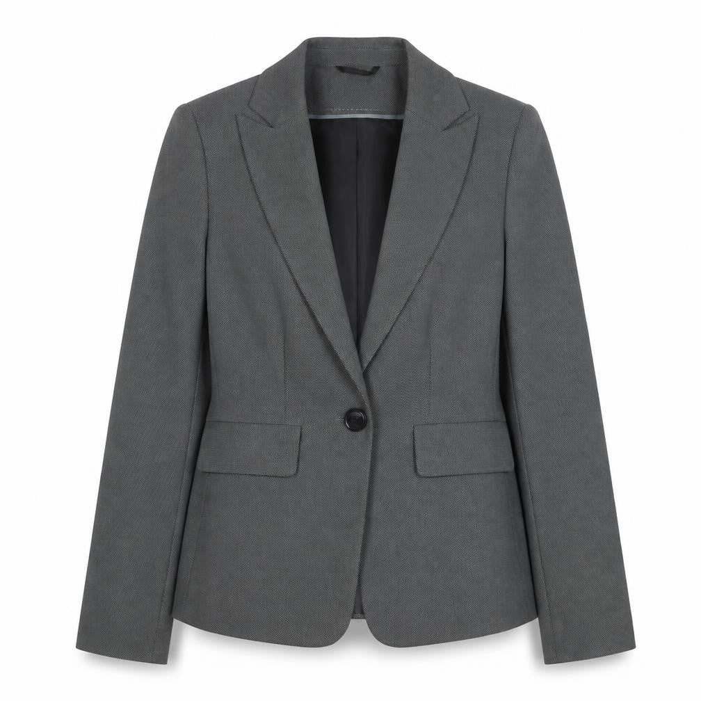 Front view of BHS Grey Women's Suit Jacket, size 10, Classic Fit