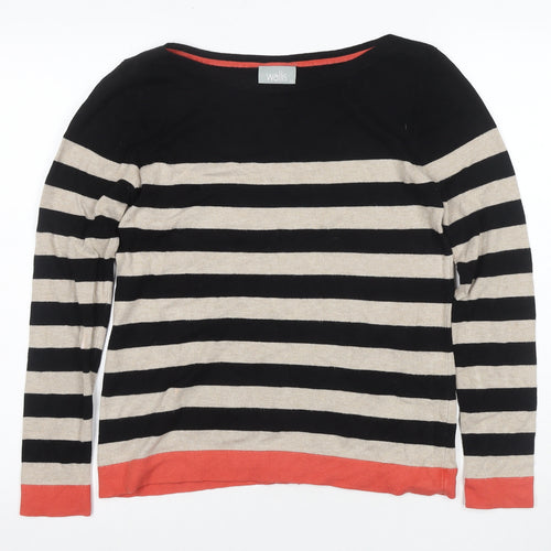 Wallis Women's Striped Jersey Top, Black/Beige, Size 12