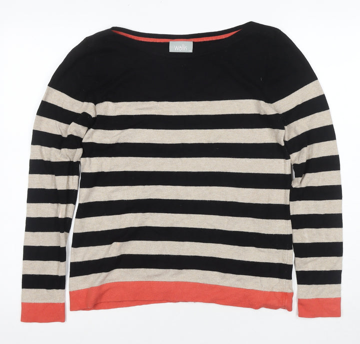 Wallis Women's Striped Jersey Top, Black/Beige, Size 12