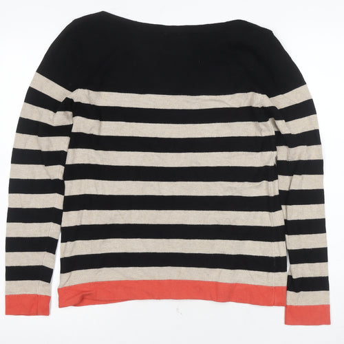 Wallis Women's Striped Jersey Top, Black/Beige, Size 12