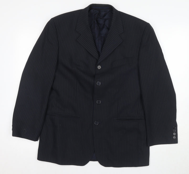 Jonathan Adams Men's Black Pinstripe Blazer Size 38S