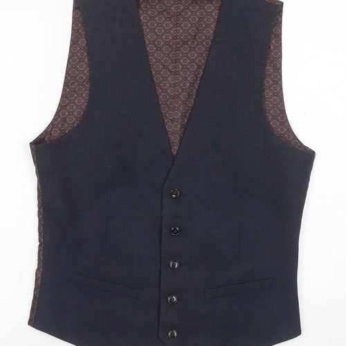 Burton Mens Brown Slim Fit Suit Waistcoat S