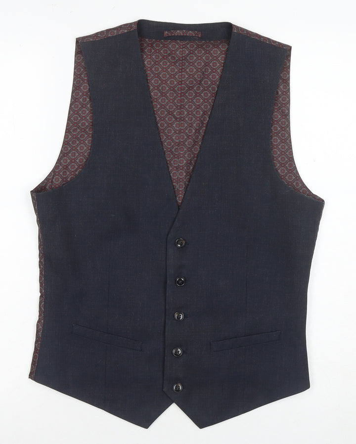 Burton Mens Brown Slim Fit Suit Waistcoat S