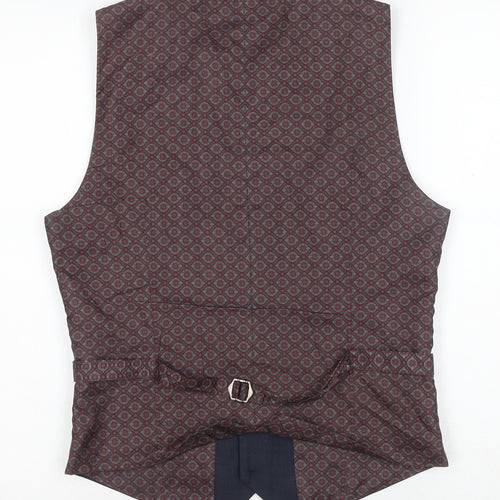 Burton Mens Brown Slim Fit Suit Waistcoat S