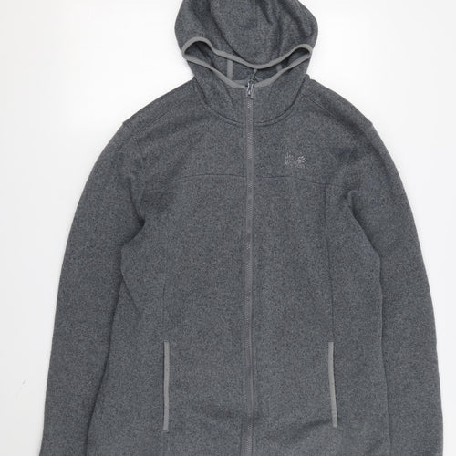 Jack Wolfskin Men's Grey XL Fleece Full Zip Hoodie