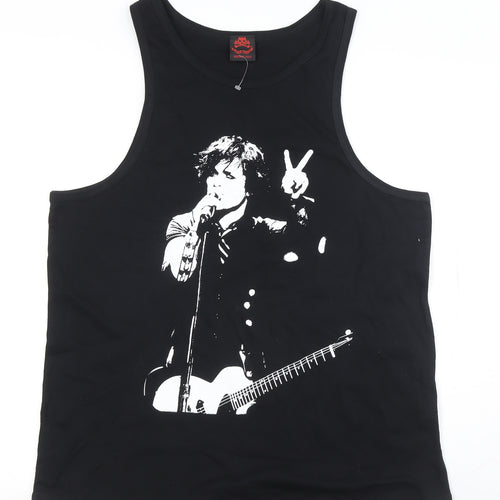 Apparel Noir Men's Black Graphic Sleeveless T-Shirt, Size 16