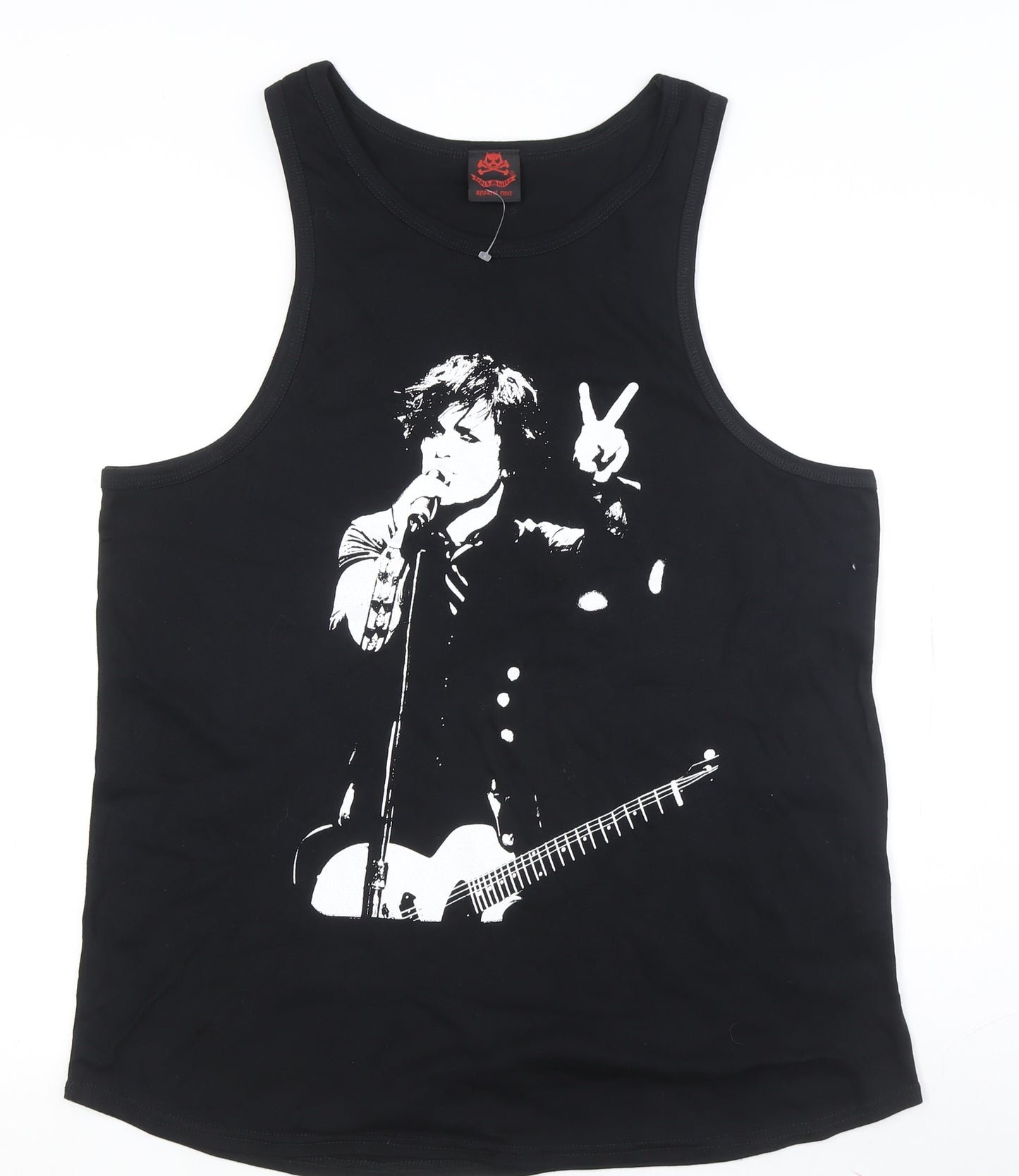 Apparel Noir Men's Black Graphic Sleeveless T-Shirt, Size 16