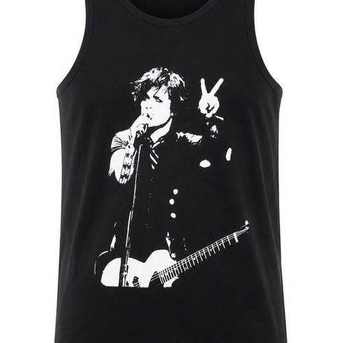 Apparel Noir Men's Black Graphic Sleeveless T-Shirt, Size 16