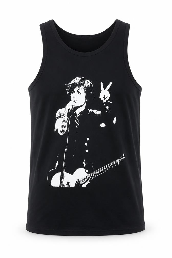 Apparel Noir Men's Black Graphic Sleeveless T-Shirt, Size 16